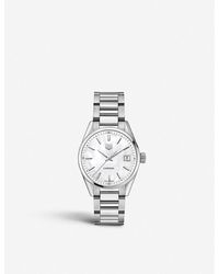 Tag Heuer Wbk1311.ba0652 Carrera Stainless Steel And Mother-of-pearl Watch - White
