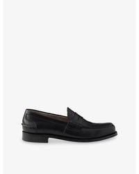 Prada - Logo-Embossed Leather Loafers - Lyst