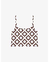Maje - Floral Square-Neck Crochet Top - Lyst