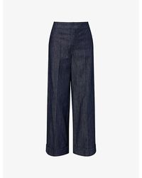 Max Mara - Straight-Leg Cotton-Linen Denim Trousers - Lyst