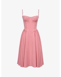 House Of Cb - Samaria Corseted Woven Midi Dress - Lyst