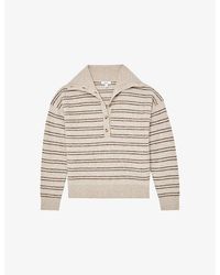 Reiss - Evana Striped Wool And Cashmere-Blend Jumper - Lyst