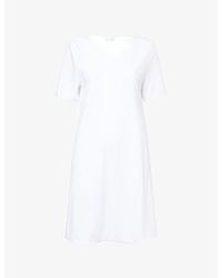 Hanro - V-Neck Short-Sleeves Cotton-Jersey Nightdress - Lyst