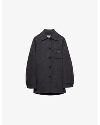Prada - Single-Breasted Double Cashmere-Wool Caban Jacket - Lyst