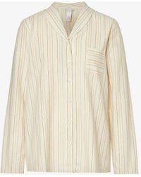 Hanro - Loungy Nights Striped Cotton Pyjama Shirt - Lyst