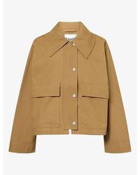 Ganni - Canvas Short Barn Cotton Jacket - Lyst