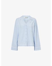 Lounge Underwear - Textured Cotton Pyjama Shirt - Lyst