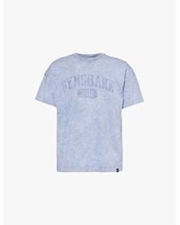 GYMSHARK - Collegiate Shadow Washed Cotton-Jersey T-Shirt - Lyst