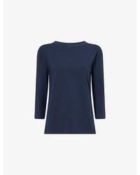 Weekend by Maxmara - Round-Neck Stretch-Cotton Top - Lyst