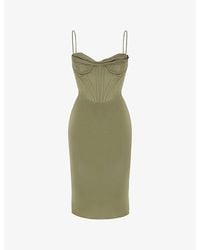 House Of Cb - Myrna Corset Satin Dress - Lyst