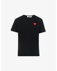 COMME DES GARÇONS PLAY - Heart Logo-Embroidered Cotton-Jersey T-Shirt - Lyst