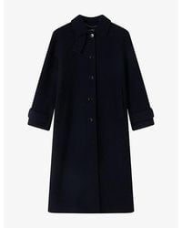 Whistles - Collared Button-Down Wool And Cashmere Car Coat - Lyst