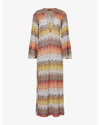 Missoni - Deep V-Neck Knitted Maxi Cover Up - Lyst
