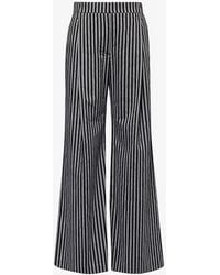 Camilla & Marc - Cassius Striped Wide-leg Mid-rise Cotton Trousers - Lyst
