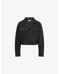 Lemaire - Cropped Blouson Denim Jacket - Lyst