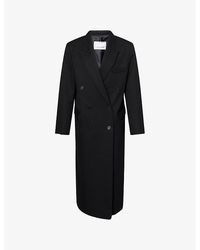 Frankie Shop - Jane Double-Breasted Woven Long Coat - Lyst