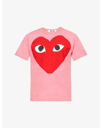 COMME DES GARÇONS PLAY - T274 Bright Heart Logo T-shirt Pink - Lyst