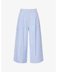 Weekend by Maxmara - Fleur Striped Cotton-Poplin Trousers - Lyst