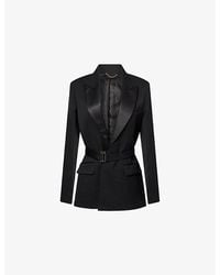 Victoria Beckham - Single-Breasted Belted Tailored Wool-Blend Jacket - Lyst