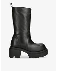 Rick Owens - Pull On Bogun Leather Heeled Knee-High Boots - Lyst