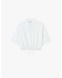 Claudie Pierlot - Brand-Embroidered Cotton-Piqué Polo Shirt - Lyst