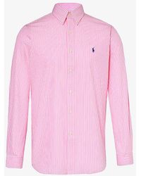 Polo Ralph Lauren - Logo-embroidered Striped Stretch-cotton Shirt - Lyst