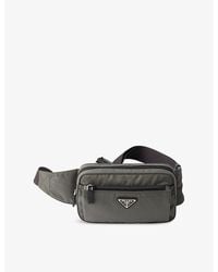 Prada - Brand-Plaque Re-Nylon And Saffiano-Leather Belt Bag - Lyst