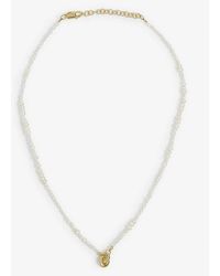 Otiumberg Link Up 14ct Yellow Gold-plated Sterling-silver Vermeil And Freshwater Pearl Necklace - Metallic