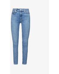 PAIGE - Hoxton Ankle Cropped Skinny High-rise Stretch-denim Jeans - Lyst