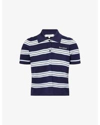 Sporty & Rich - Josie Striped Silk And Cotton-Blend Polo Shirt - Lyst