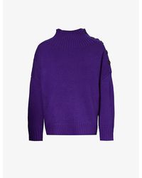 Yves Salomon - High-neck Relaxed-fit Wool And Cashmere-blend Knitted Jumper - Lyst