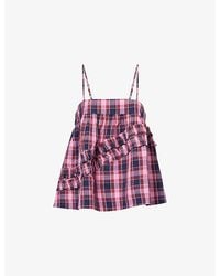 Damson Madder - Nyra Check Cotton Cami Top - Lyst