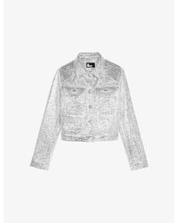 The Kooples - Patch-Pocket Regular-Fit Metallic Woven Jacket - Lyst