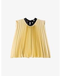 Sandro - Pleated Tie-Back Woven Top - Lyst