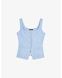 Maje - Tailored Square-Neck Stretch-Woven Waistcoat - Lyst