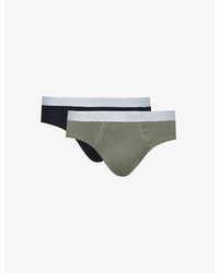 Hanro - Branded-waistband Mid-rise Pack Of Two Stretch-cotton Briefs X - Lyst
