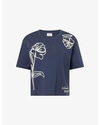 Weekend by Maxmara - Embroidered Boxy-Fit Cotton T-Shirt - Lyst