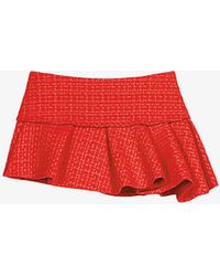 Maje - Asymmetric-hem High-rise Tweed Mini Skirt - Lyst