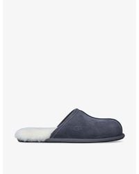 UGG - Scuff Brand-Embossed Suede And Shearling Slippers - Lyst