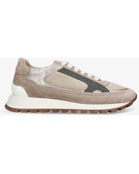 Brunello Cucinelli - Runner Panelled Suede Low-top Trainers - Lyst