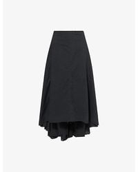 Marc Le Bihan - Draped Asymmetric Flared Cotton Midi Skirt - Lyst
