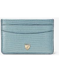 Aspinal of London - Slimline Lizard-embossed Grained-leather Credit-card Holder - Lyst