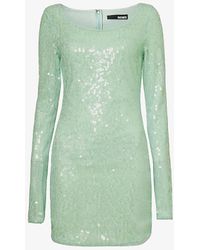 ROTATE BIRGER CHRISTENSEN - Sequin-embellished Scoop-neck Recycled-polyester Mini Dress - Lyst