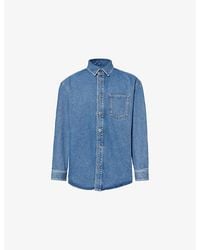 Loewe - Anagram-Embroidery Long-Sleeves Denim Overshirt - Lyst