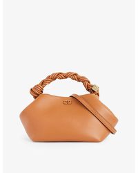 Ganni - Bou Small Recycled-leather-blend Top-handle Bag - Lyst