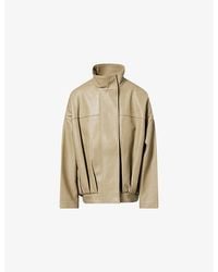 Frankie Shop - Veren Funnel-Neck Faux-Leather Bomber Jacket - Lyst