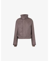 Victoria Beckham - Funnel-Neck Cropped Cotton Bomber Jacket - Lyst