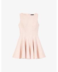 Maje - Flared Rhinestone-Embellished Tweed Mini Dress - Lyst