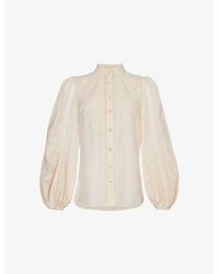 Zimmermann - Ottie Floral-embroidered Linen Shirt - Lyst