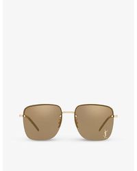 Saint Laurent - Ys000297 Sl 312 M Rectangular-frame Metal Sunglasses - Lyst